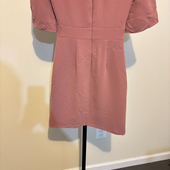 Reiss Myra Crossover Mauve Pink Short Sleeve Sheath Dress - Picture 10 of 13